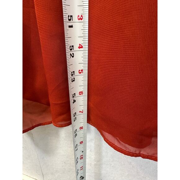 NWT Red Satin Strapless Wedding Prom Dress Lace and Sheer Overlay XS/S - Picture 8 of 11